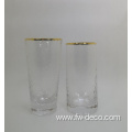 gold rimmed water juice wine highball glass